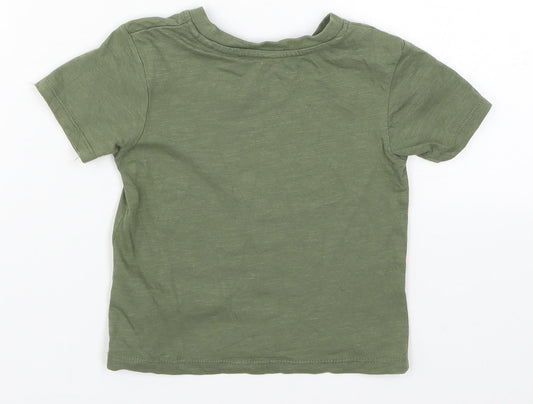 Primark Boys Green Basic T-Shirt Size 2-3 Years - Just Another Day in the Jungle