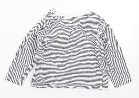 Fred & Flo Boys Blue Striped Basic T-Shirt Size 12-18 Months