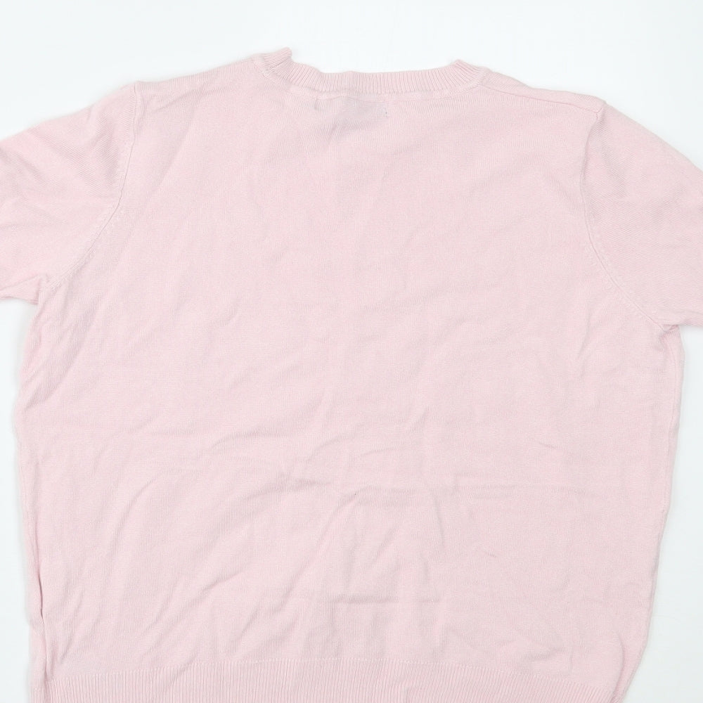 Marks and Spencer Womens Pink Basic T-Shirt Size 8