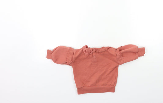 Primark Baby Pink Pullover Jumper Size 3-6 Months - frill