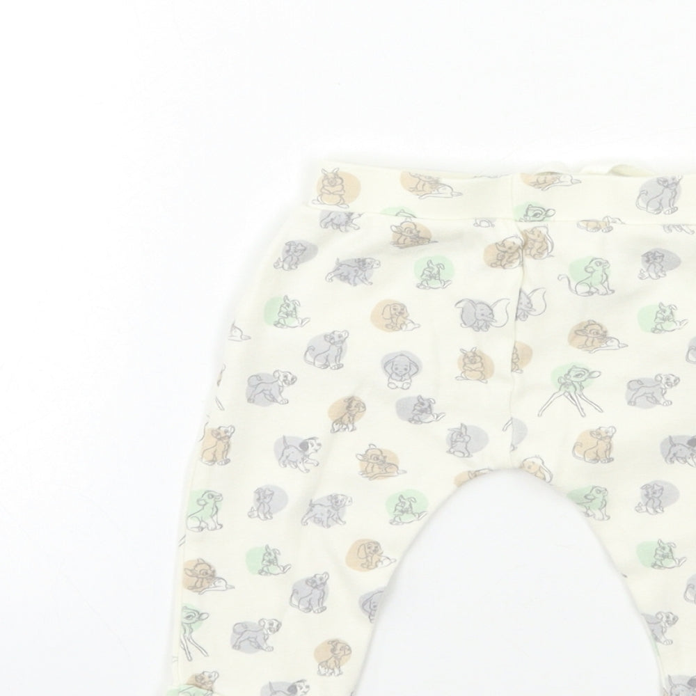 George Baby Beige Animal Print Jogger Trousers Size 3-6 Months - Lion king