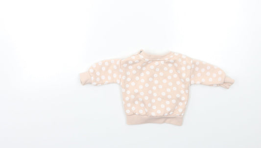 Primark Baby Pink Polka Dot Pullover Jumper Size 0-3 Months - PENGUIN