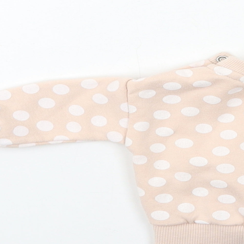 Primark Baby Pink Polka Dot Pullover Jumper Size 0-3 Months - PENGUIN
