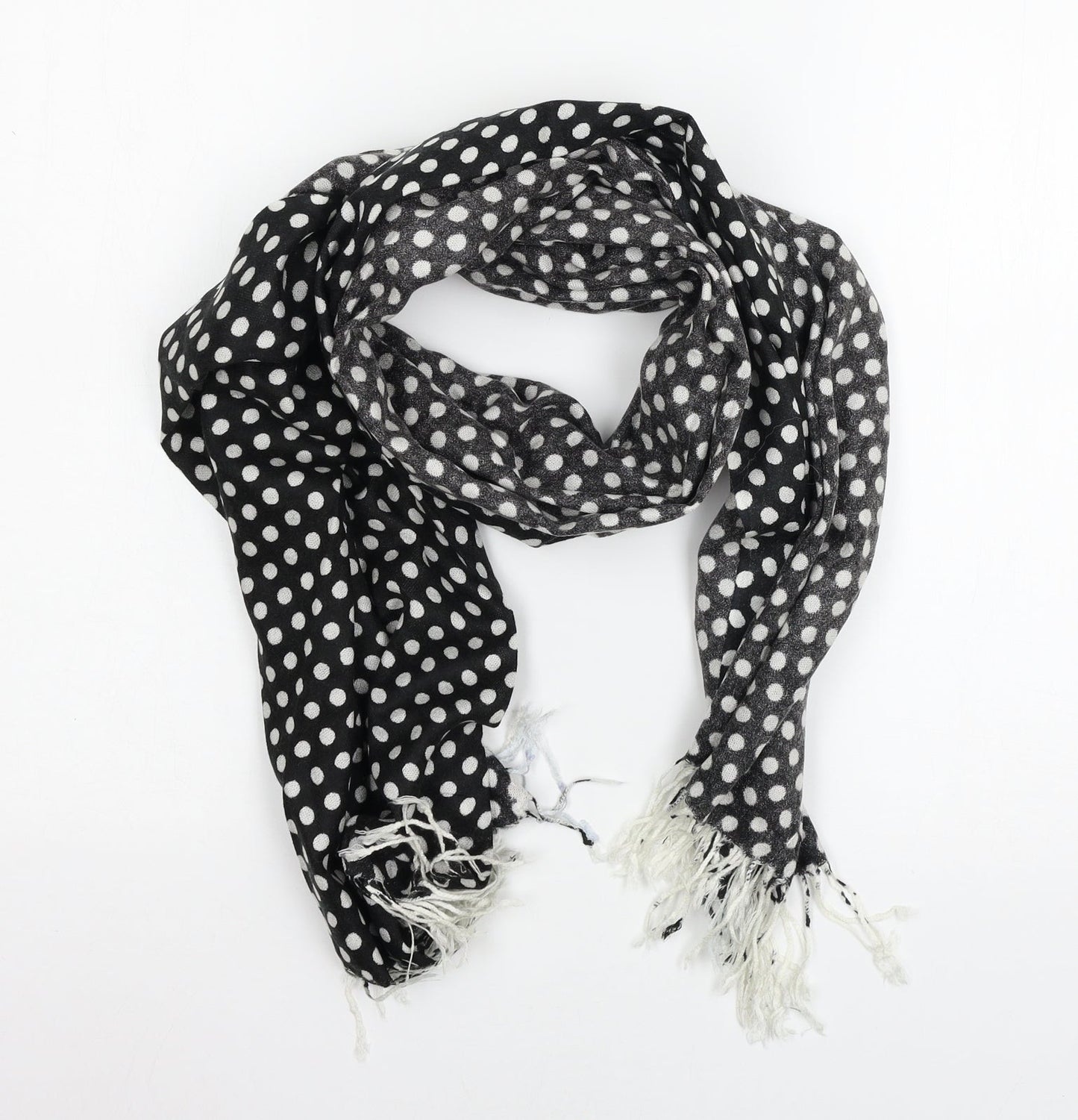 Preworn Womens Black Polka Dot Knit Scarf