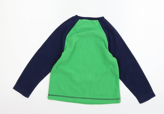 Studio Boys Green Solid Fleece Pyjama Top Size 4-5 Years - Roarsome