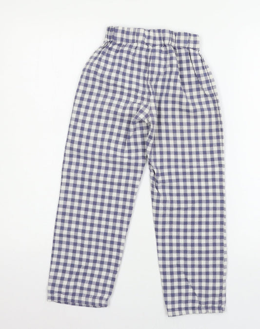NEXT Girls Blue Check Capri Pyjama Pants Size 8 Years