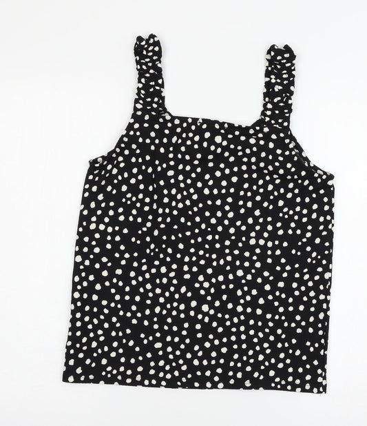 Papaya Womens Black Polka Dot Camisole Tank Size 8