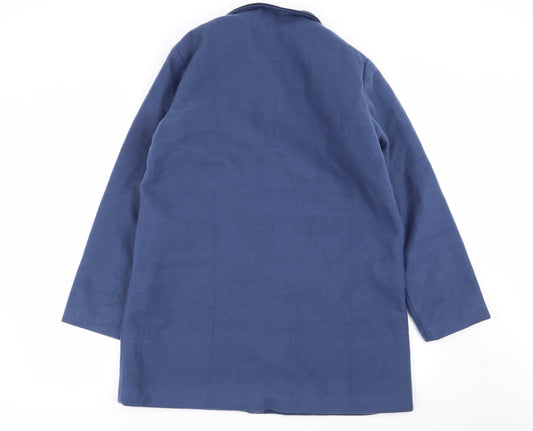 Gabriella Vicenga Womens Blue Overcoat Coat Size 14