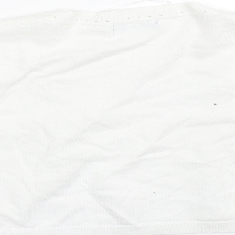 M&Co Womens White Cape Jumper Size 10