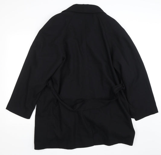 BHS Womens Black Biker Coat Size 14