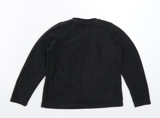 Matalan Boys Black Fleece Pullover Sweatshirt Size 8 Years