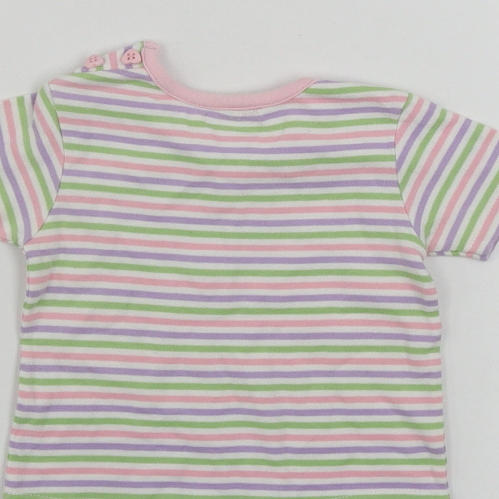 eddie Girls White Striped Basic T-Shirt Size 9-12 Months