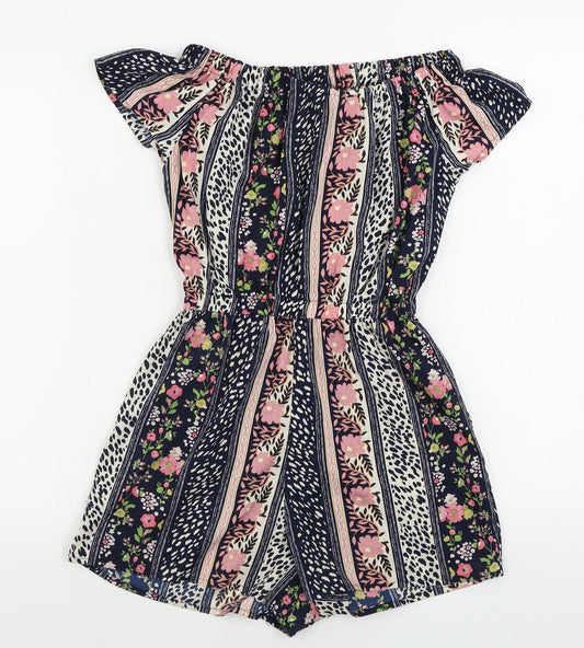 Atmosphere Womens Black Floral Jumpsuit One-Piece Size 8