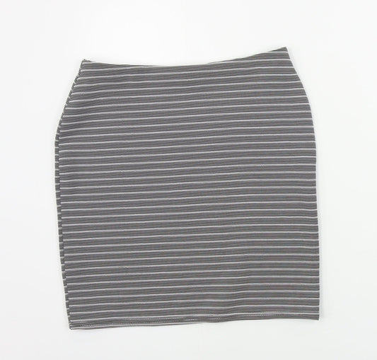 inocence Womens Grey Striped Bandage Skirt Size 12