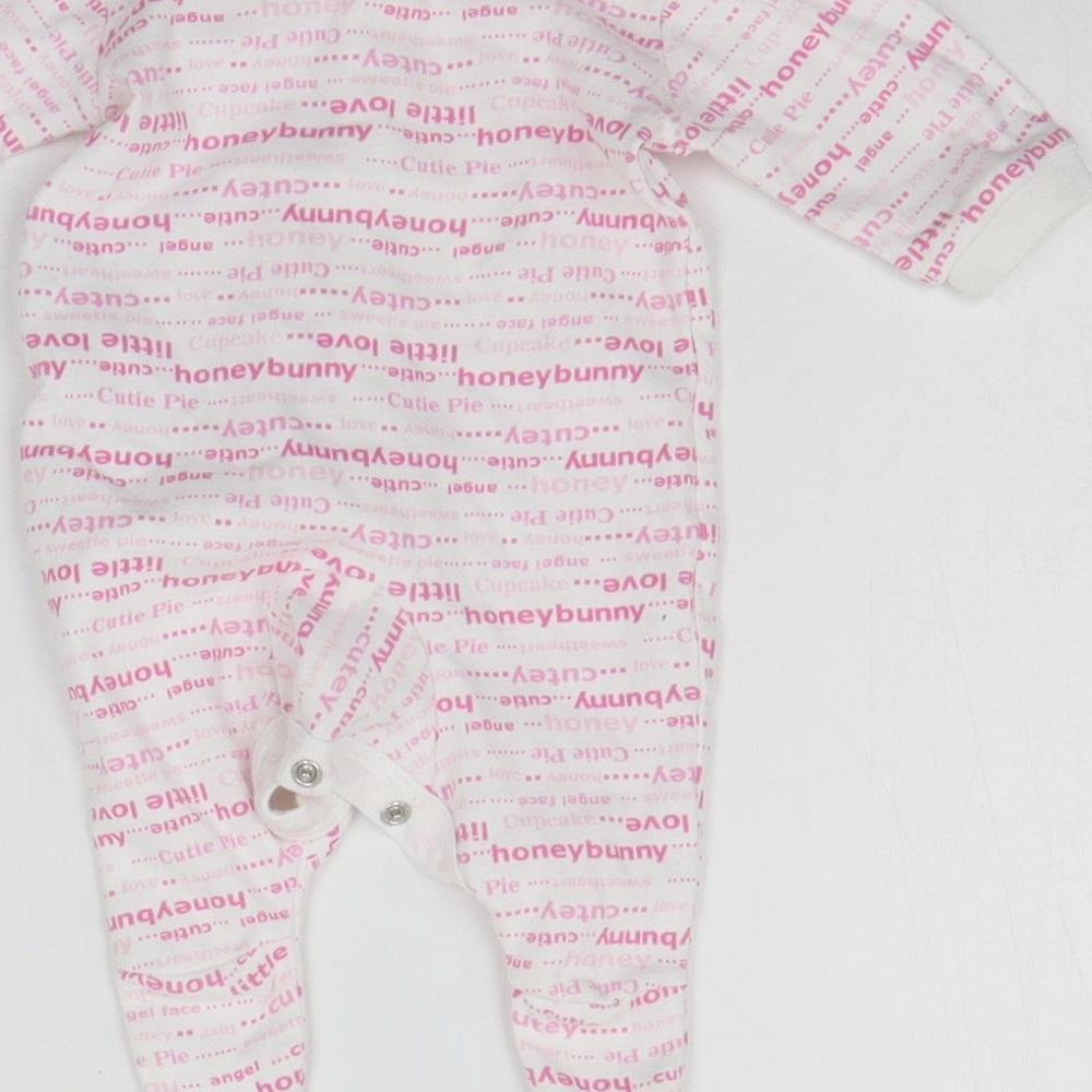 TESCO Baby White Geometric Babygrow One-Piece Size Newborn