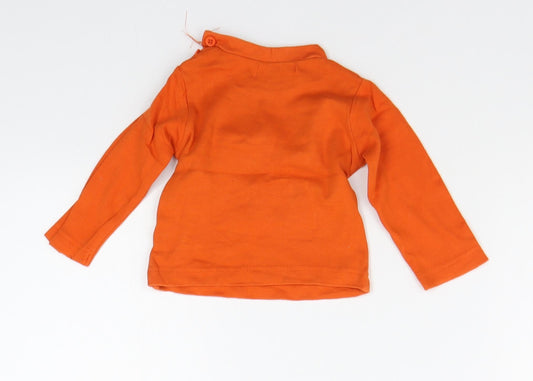 Earlydays Boys Orange Geometric Basic T-Shirt Size 6-9 Months