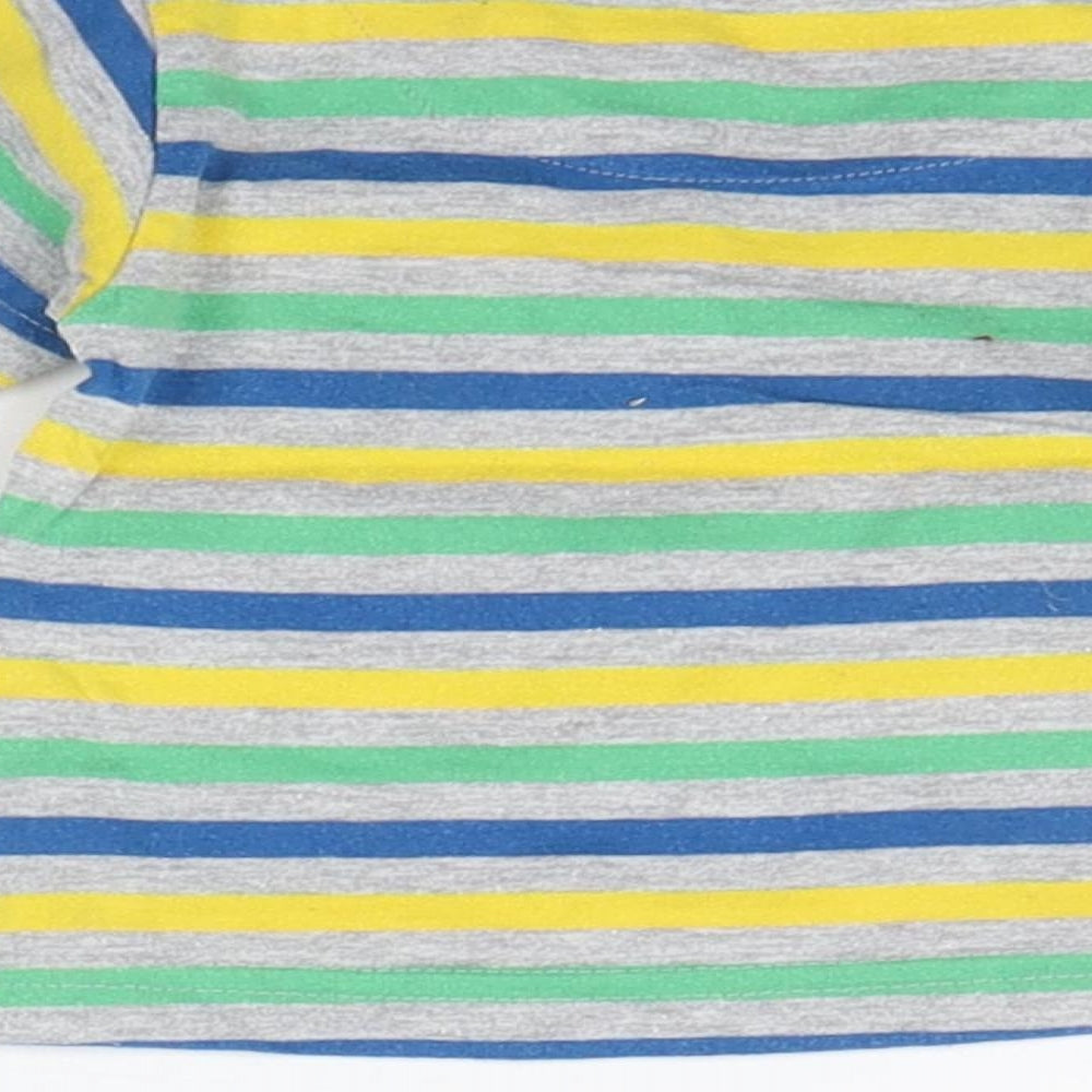 Brand and care label for Early Days Baby Multicoloured Striped Basic T-Shirt, size 6-9, Months