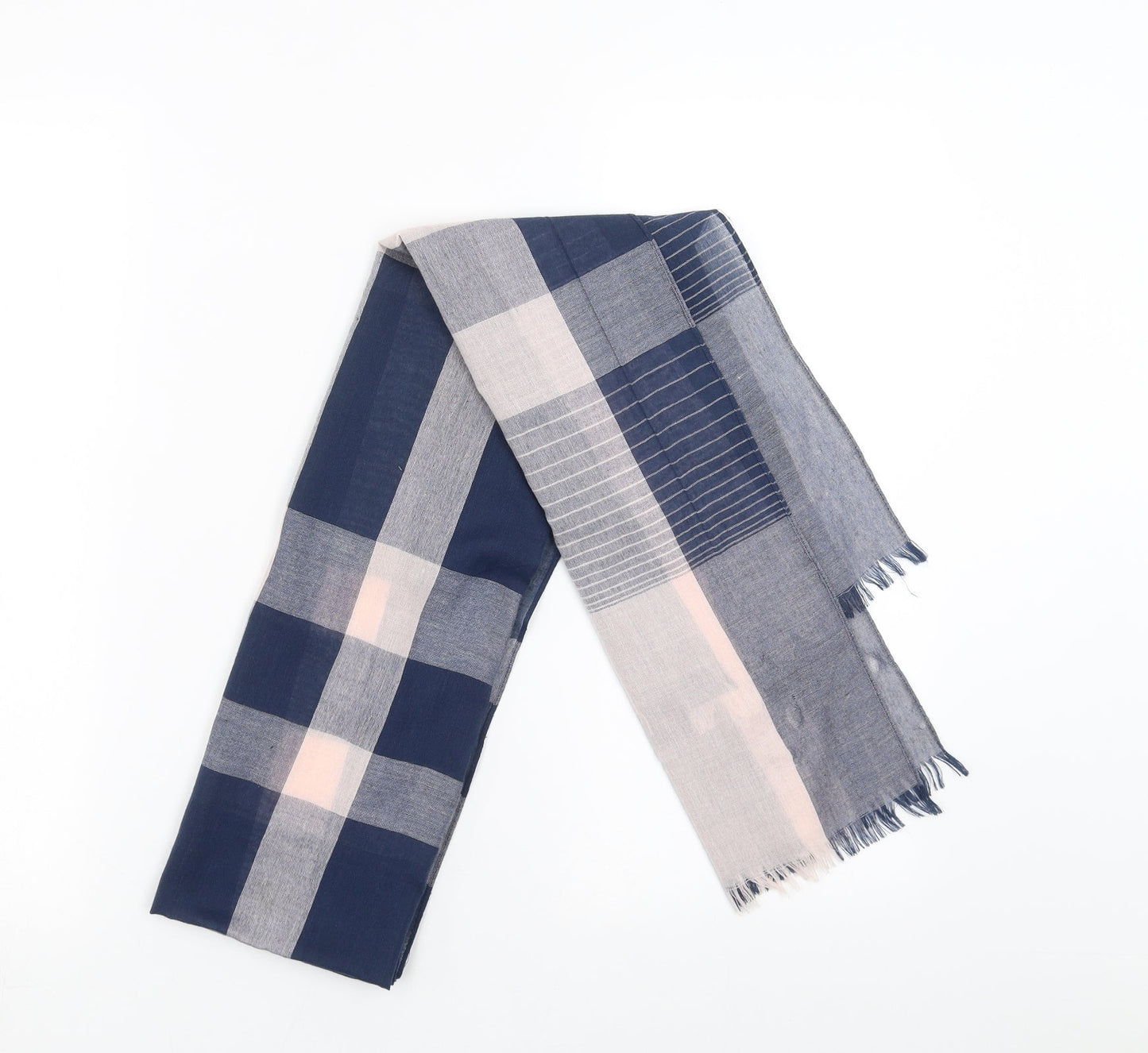 Preworn Womens Blue Check Scarf