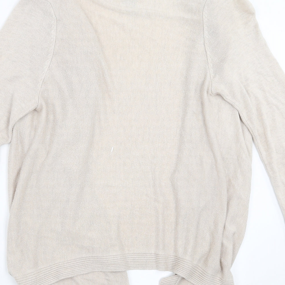 H&M Womens Beige Knit Cardigan Jumper Size S