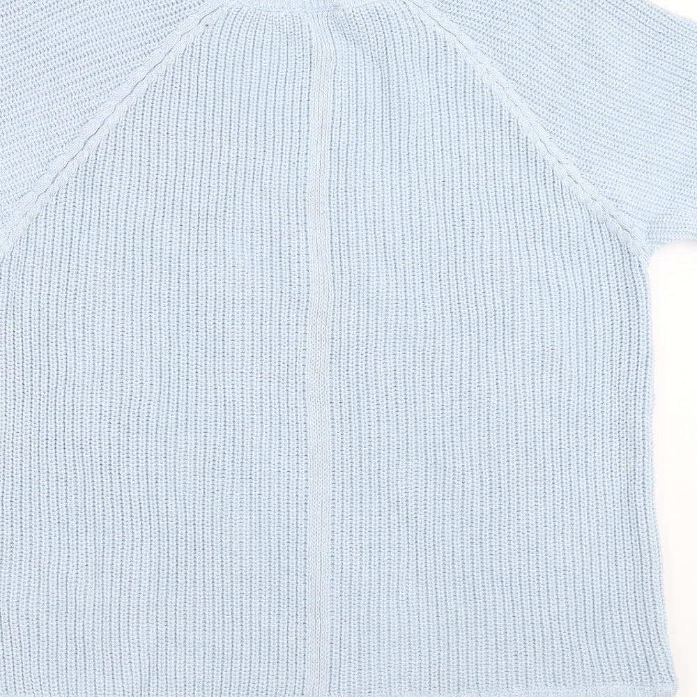 F&F Womens Blue Knit Pullover Jumper Size 12 - crochet hem