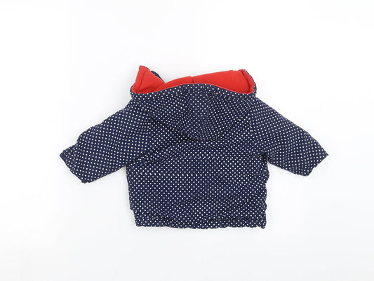 Jack & Lily Girls Blue Polka Dot Jacket Size 6-9 Months