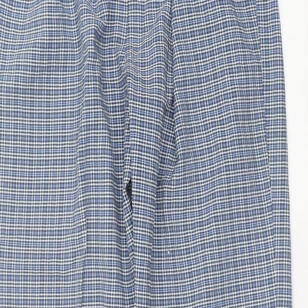 Berketex Womens Blue Check Trousers Size 14 L27 in