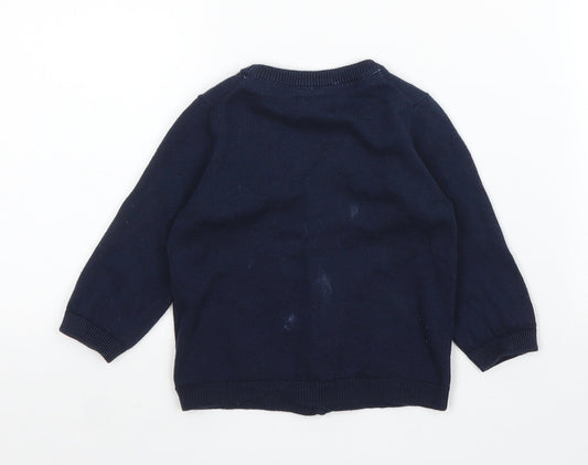 H&M Girls Blue Cardigan Jumper Size 3-6 Months