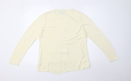 alexara Womens Yellow Knit Pullover Sweatshirt Size 12