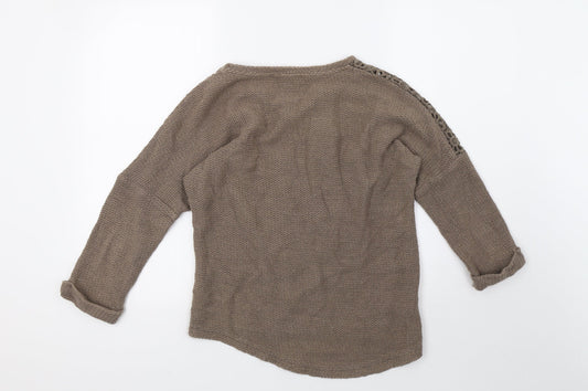 NEXT Womens Brown Knit Pullover Sweatshirt Size 12