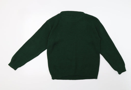 Global Mens Green Knit Pullover Sweatshirt Size M