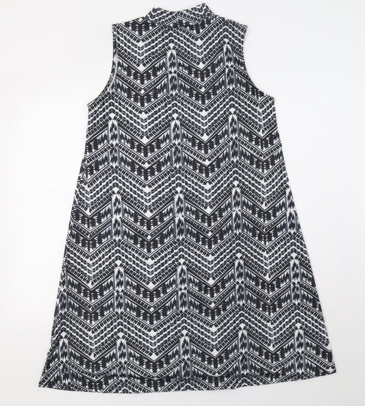 Therapy Womens Black Geometric A-Line Size M