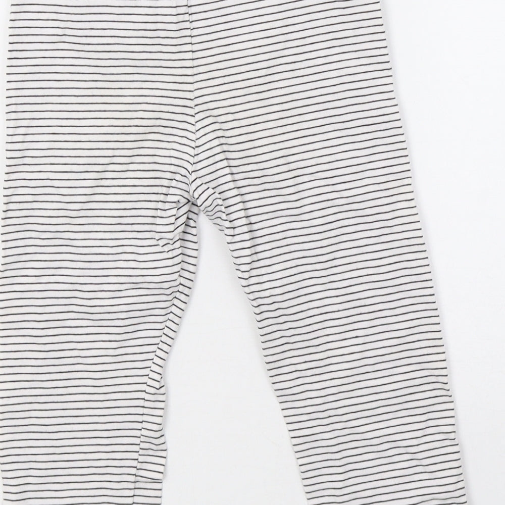 saisnburys Girls White Striped Pyjama Pants Size 7-8 Years