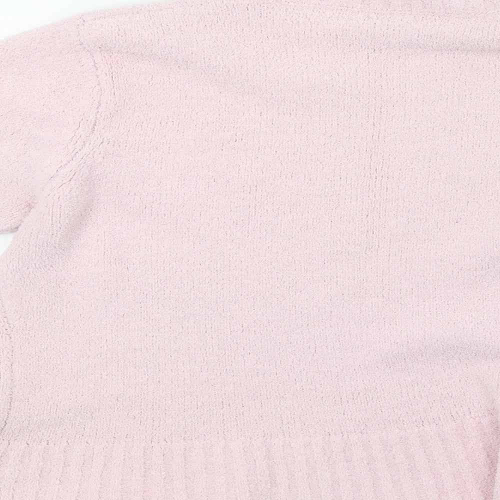 Brand and care label for evie women’s pink knit pullover sweatshirt, size UK 16