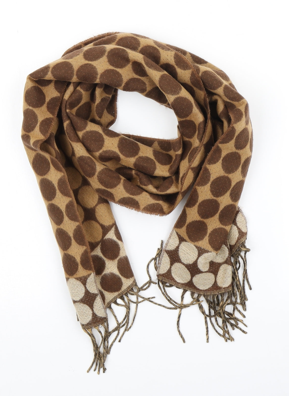 Cashmink Womens Brown Polka Dot Scarf