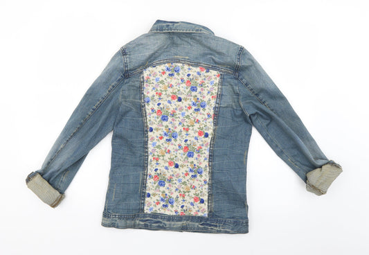 Dorothy Perkins Womens Blue Floral Jacket Coat Size 8