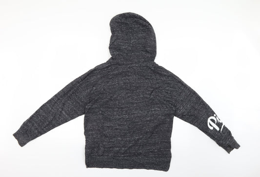 PINK Womens Grey Geometric Full Zip Hoodie Size XS