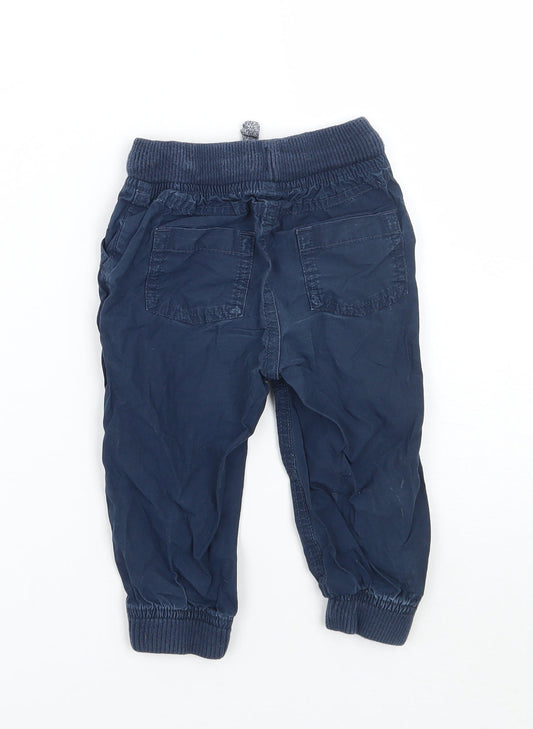 Mothercare Boys Blue Cargo Trousers Size 9-12 Months