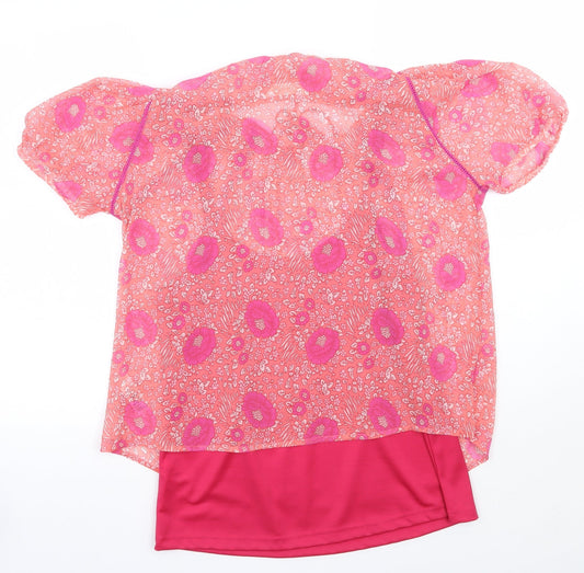 BHS Womens Pink Floral Basic Blouse Size 14