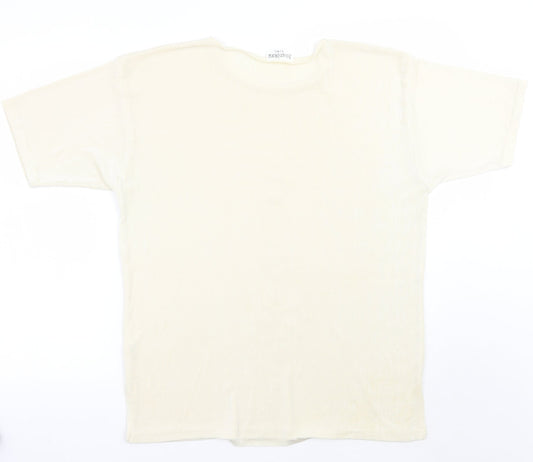 Silver stone Womens Ivory Basic T-Shirt Size XL
