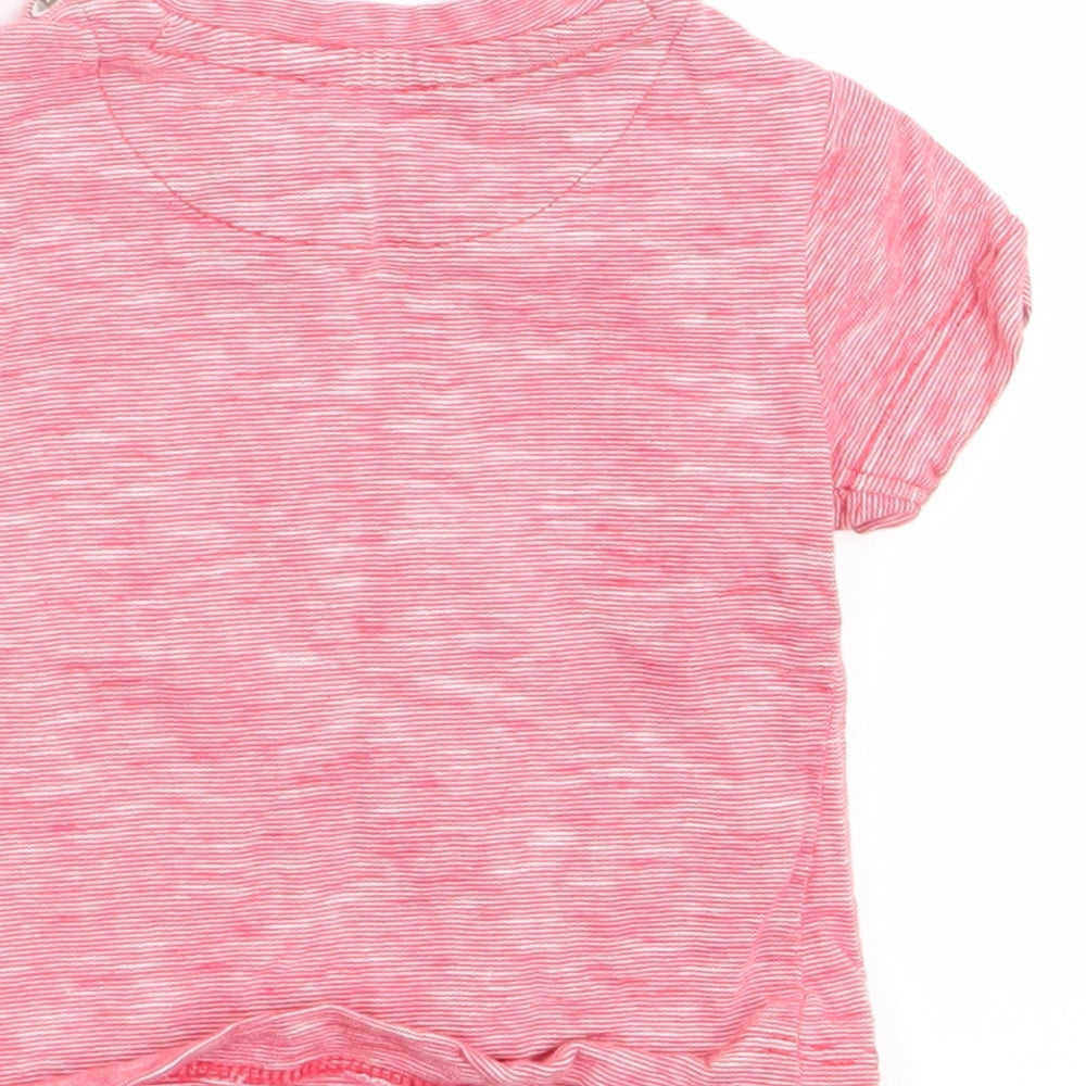 Mothercare Girls Red Basic T-Shirt Size 0-3 Months - Strawberry Logo
