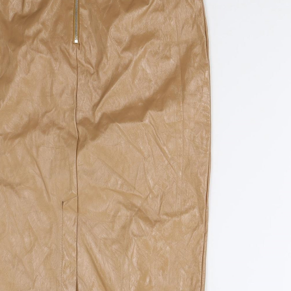 Topshop Womens Beige Straight & Pencil Skirt Size 10