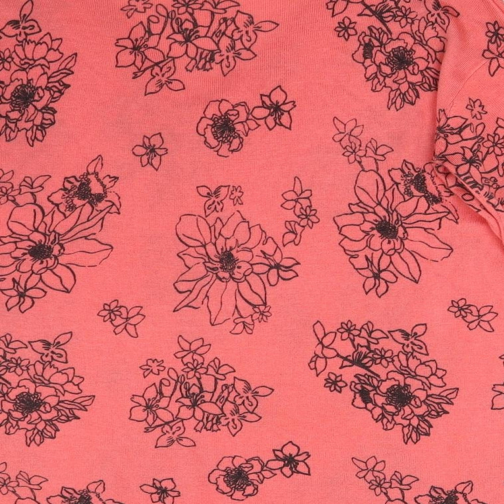 M&S Womens Pink Floral Knit Pullover Jumper Size S