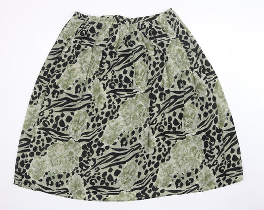 Profiles Womens Multicoloured Animal Print A-Line Skirt Size 16