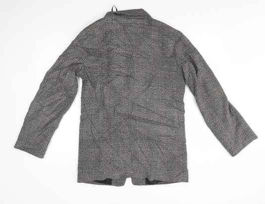 Primark Womens Grey Plaid Jacket Blazer Size 8