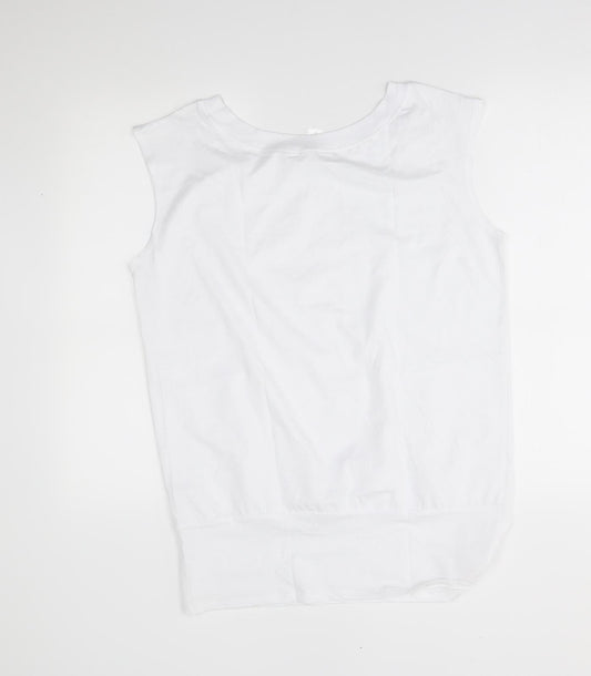 B&C Womens White Basic Tank Size M