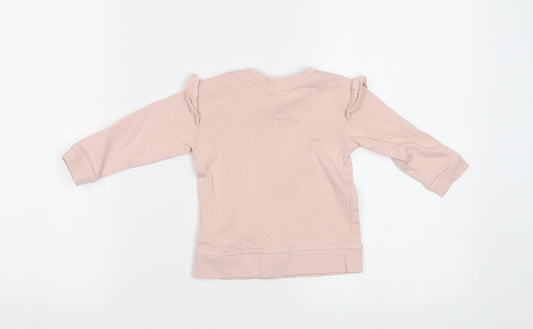H&M Baby Pink Pullover Jumper Size 6-9 Months - Bunny