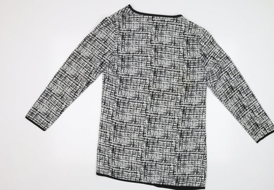 In the Style Womens Black Geometric Overcoat Coat Size M