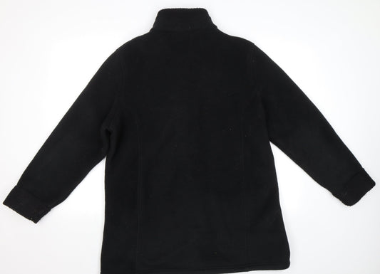 Cotton Traders Womens Black Overcoat Coat Size 16