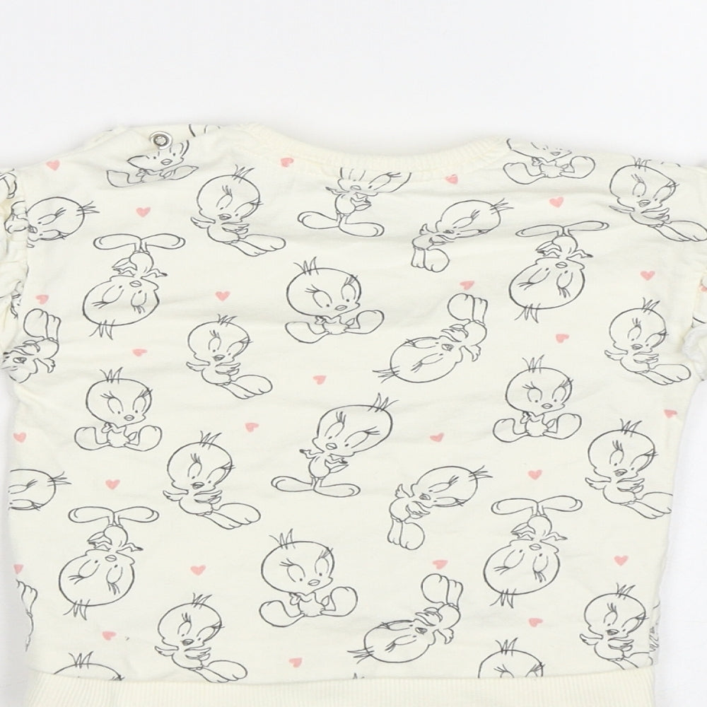 George Baby White Basic Blouse Size 3-6 Months - Tweety