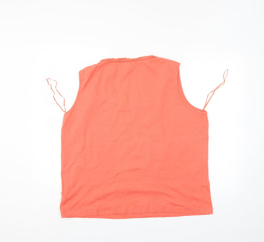 Casual Collection Womens Orange Basic Blouse Size 22
